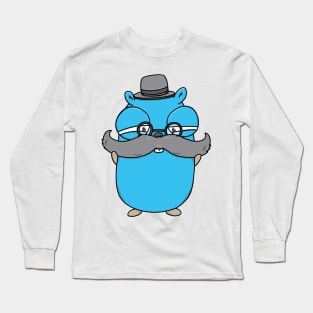 Posh Mustached Gopher Long Sleeve T-Shirt